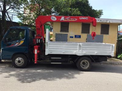 Xe tải Thaco Ollin 700B gắn cẩu Unic URV344 3 tấn 4 đốt